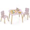 Kids Wooden Flower Table and Chair Set – 3-Piece Toddler Play Furniture with Solid Pine Legs